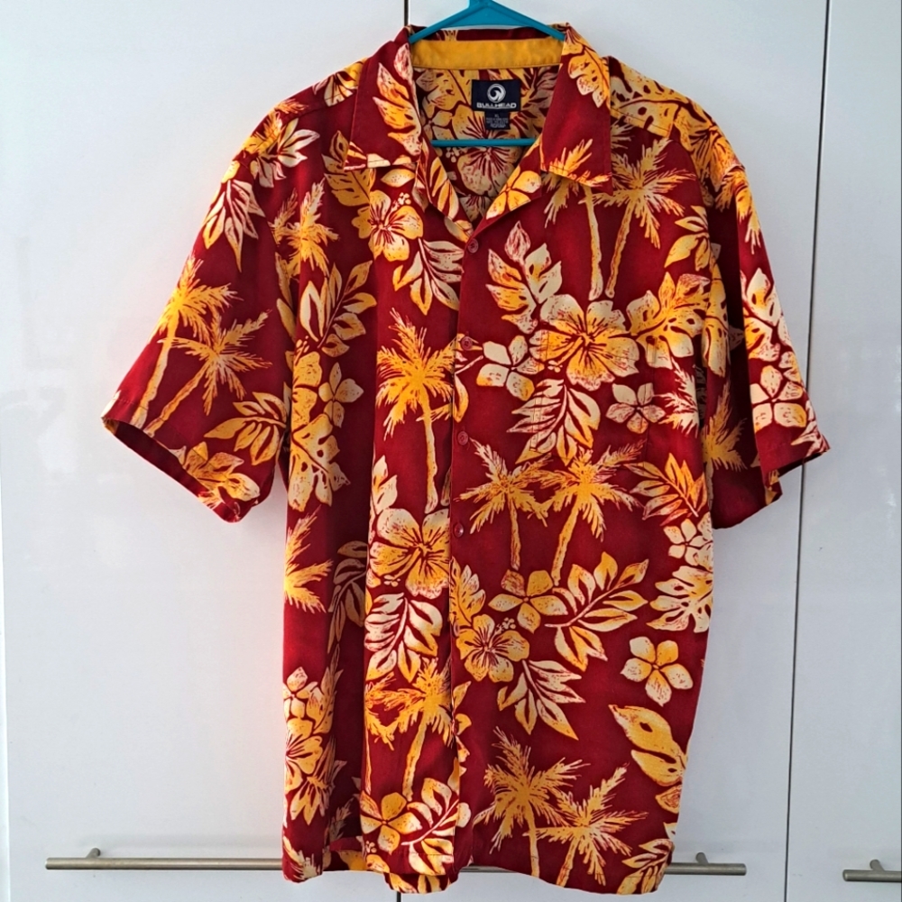 1990's BULLHEAD Hawaiian button up T shirt